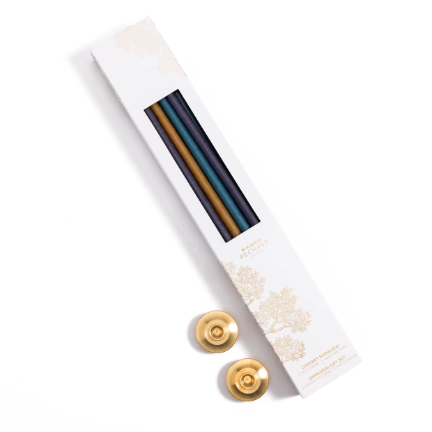 Set of 12 thin candles and...