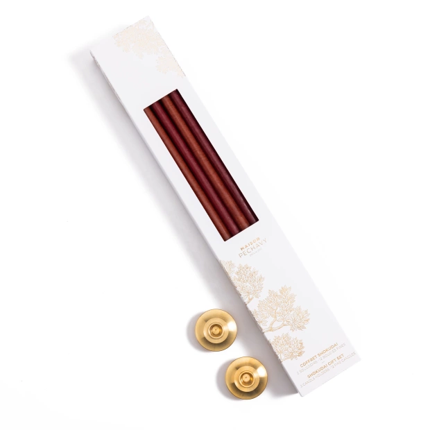 Set of 12 thin candles and...