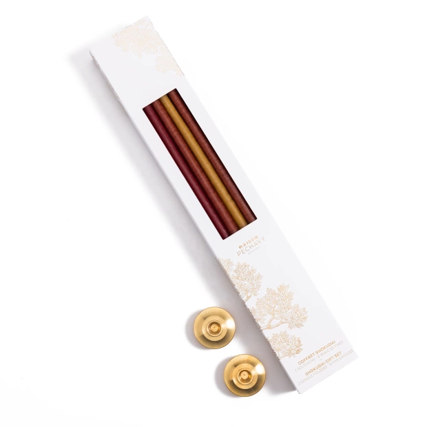 Set of 12 thin candles and...