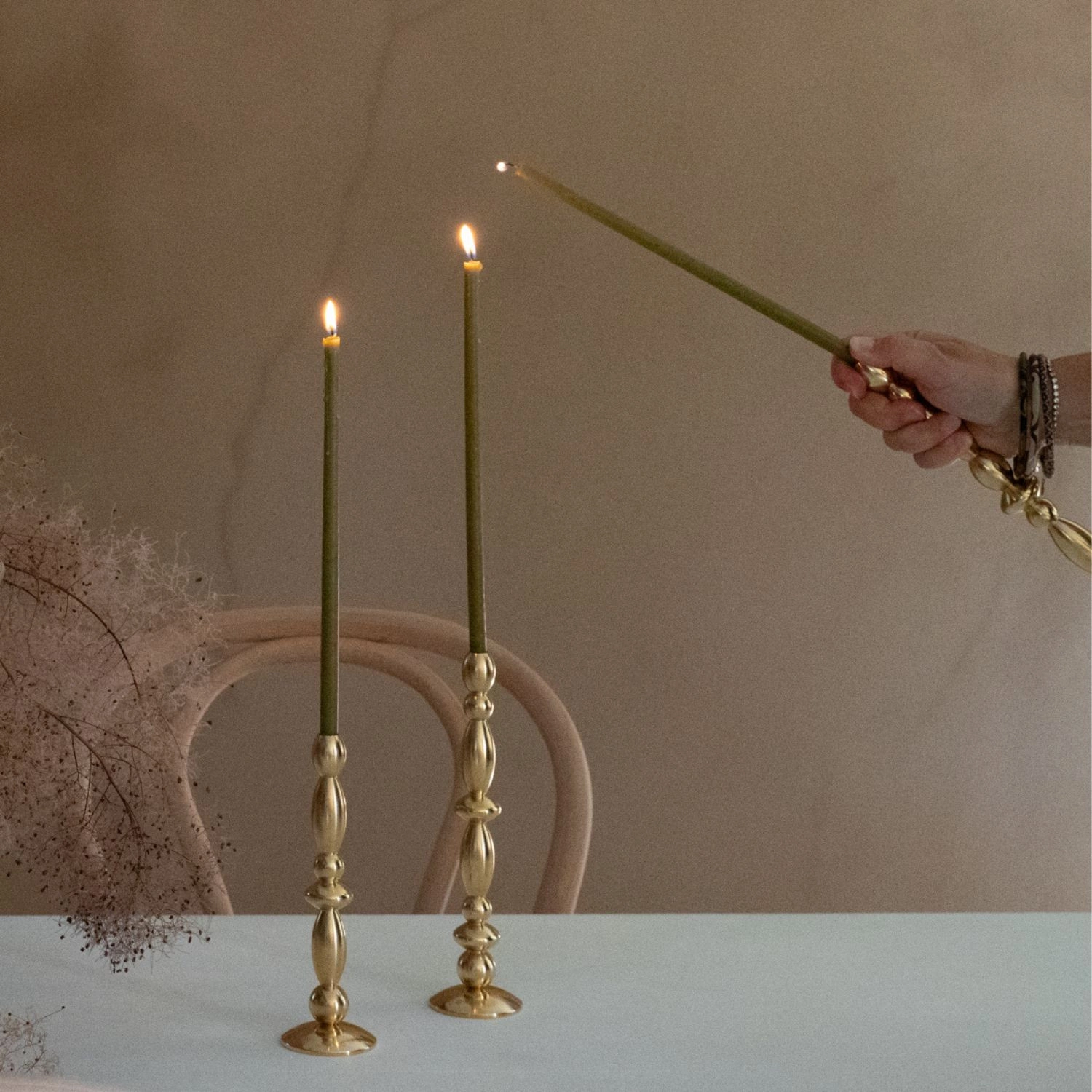 VICTORIA - BRASS CANDLE HOLDER