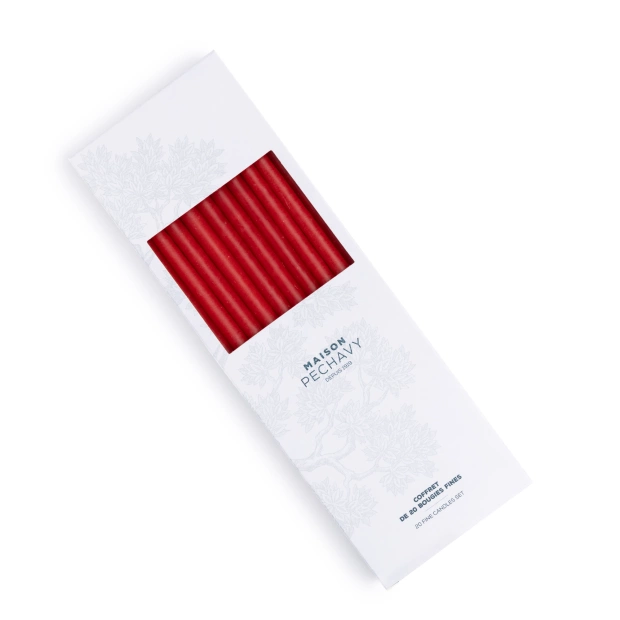 Set of 20 thin candles - Rouge