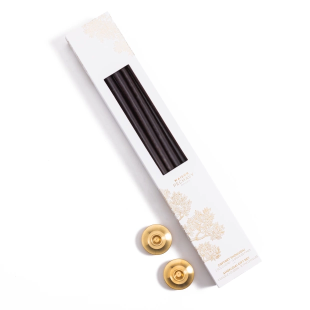 Set of 12 thin candles and...