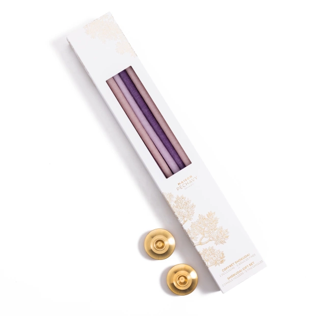 Set of 12 thin candles and...