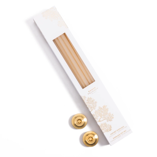 Set of 12 thin candles and...