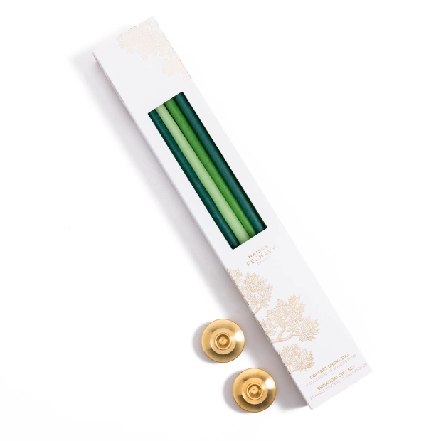 Set of 12 thin candles and...