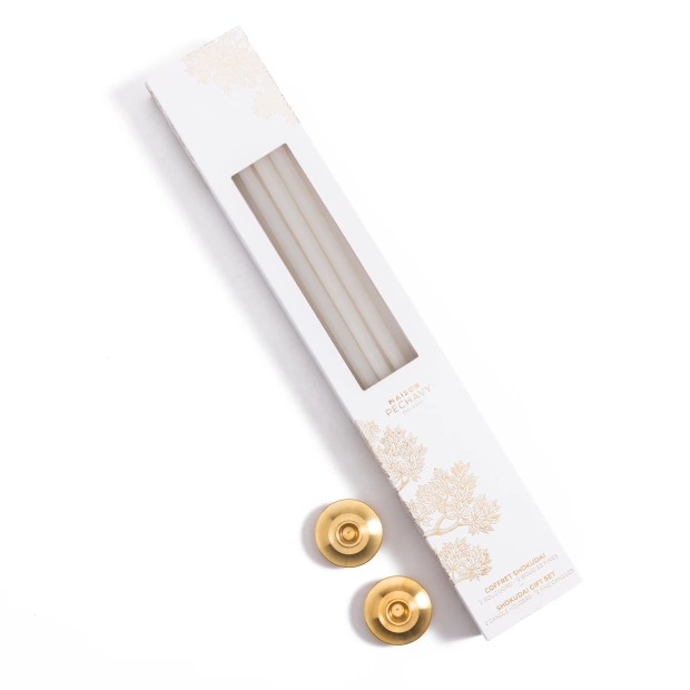 Set of 12 thin candles and...