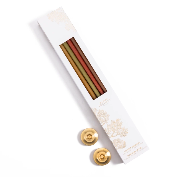 Set of 12 thin candles and...