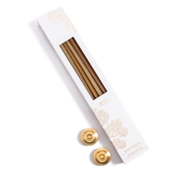 Set of 12 thin candles and...