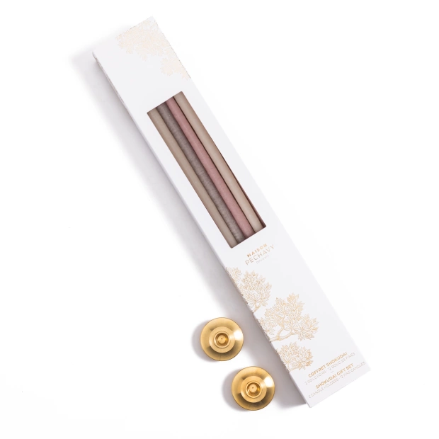Set of 12 thin candles and...