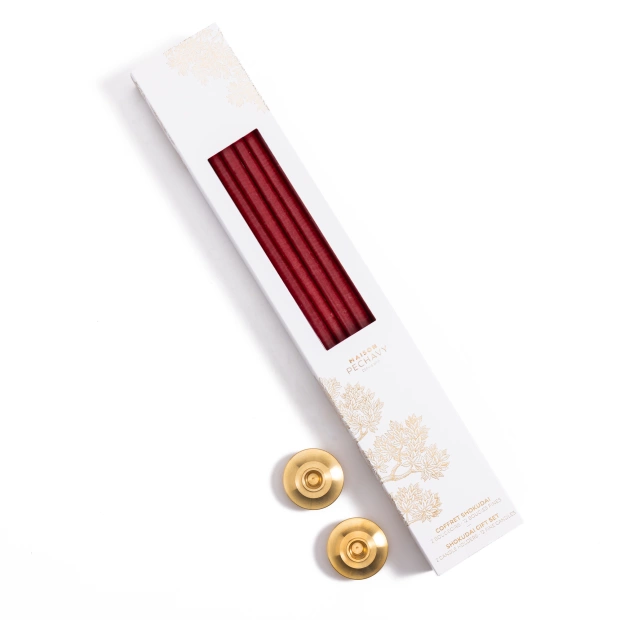 Set of 12 thin candles and...