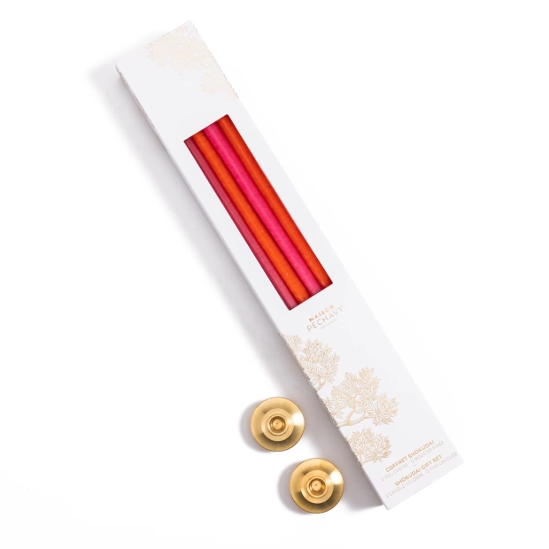 Set of 12 thin candles and...