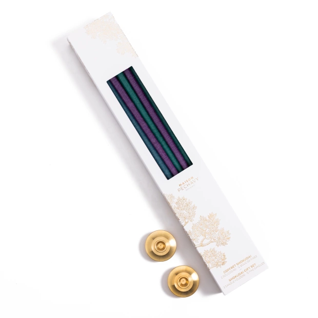 Set of 12 thin candles and...