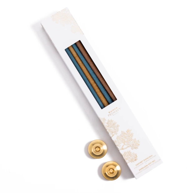 Set of 12 thin candles and...