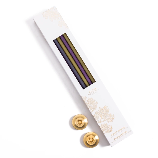 Set of 12 thin candles and...