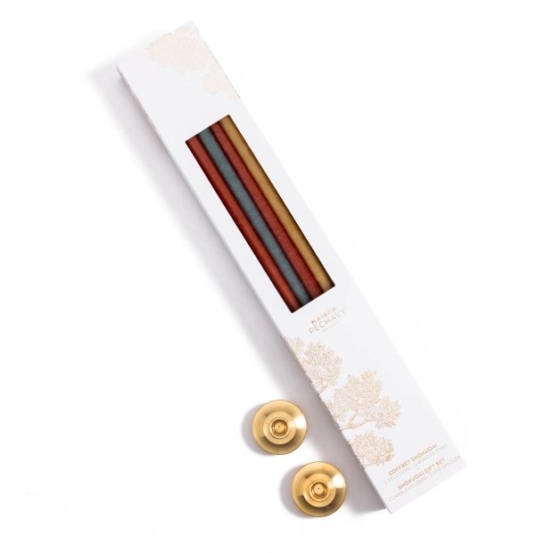 Set of 12 thin candles and...