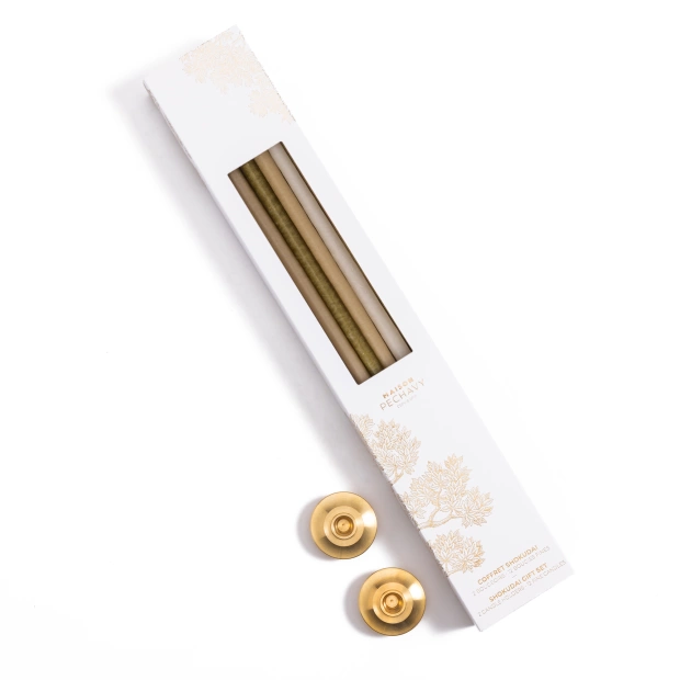 Set of 12 thin candles and...