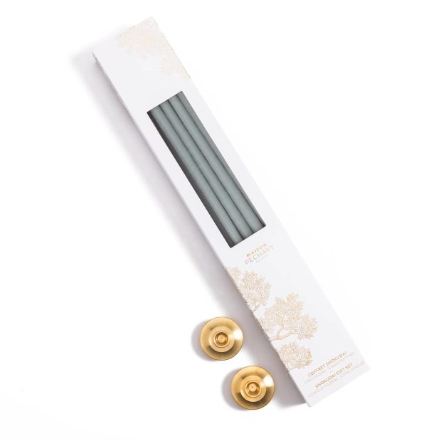 Set of 12 thin candles and...
