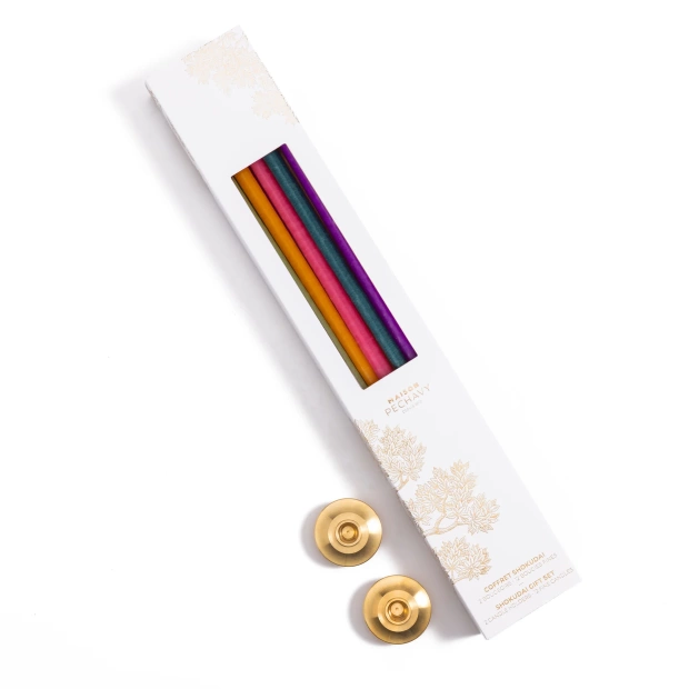 Set of 12 thin candles and...
