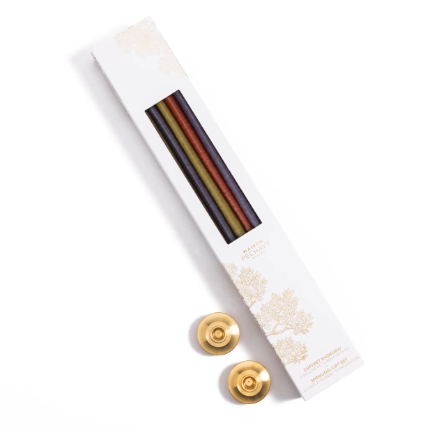 Set of 12 thin candles and...