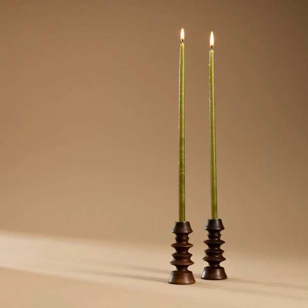 Pagode Candle Holder - Noyer